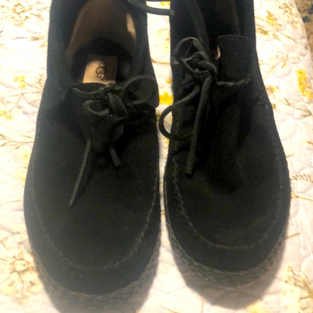 Black suede Ugg booties